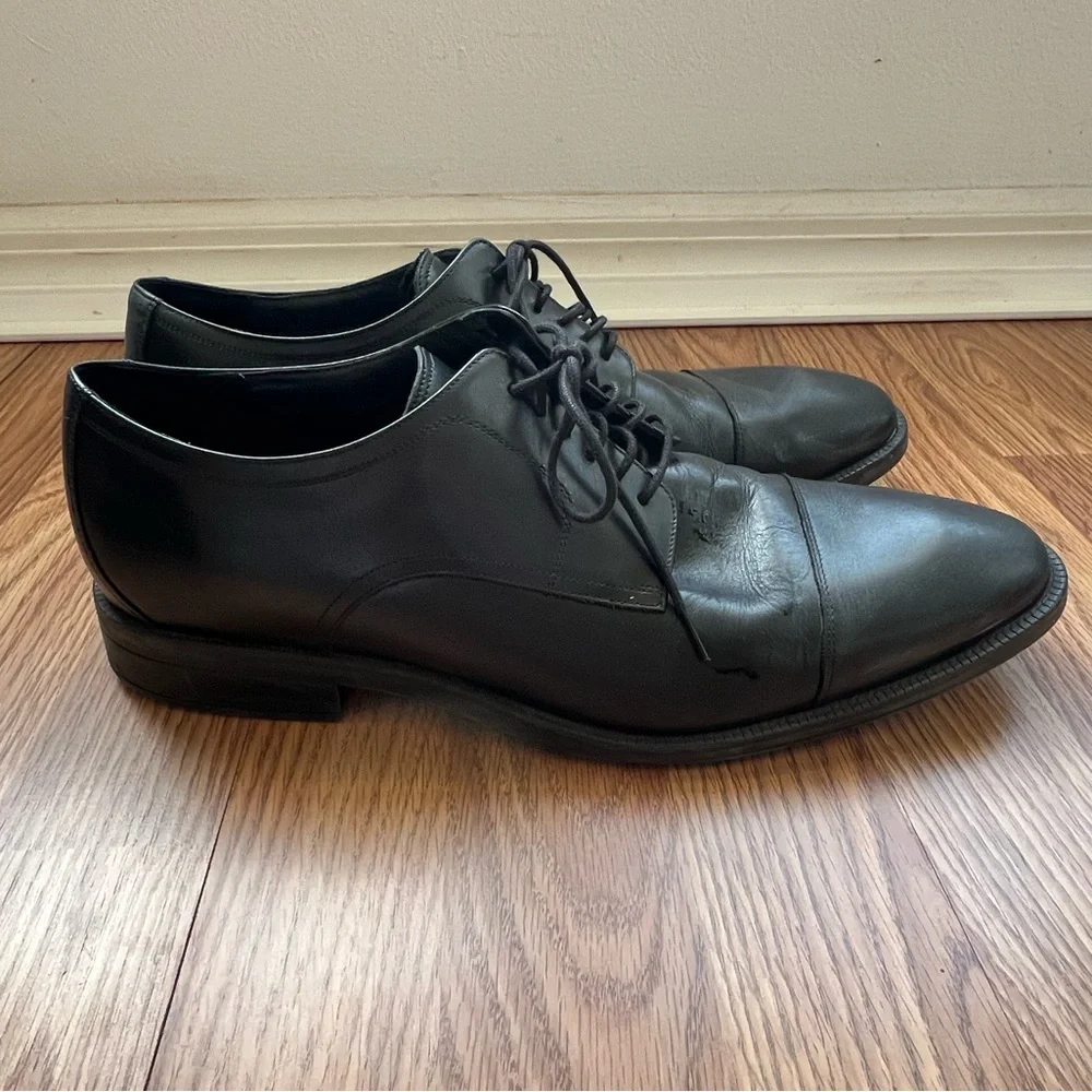Cole Haan Cap Toe Oxford Black Leather Derby Shoes Grande 360 men’s 13